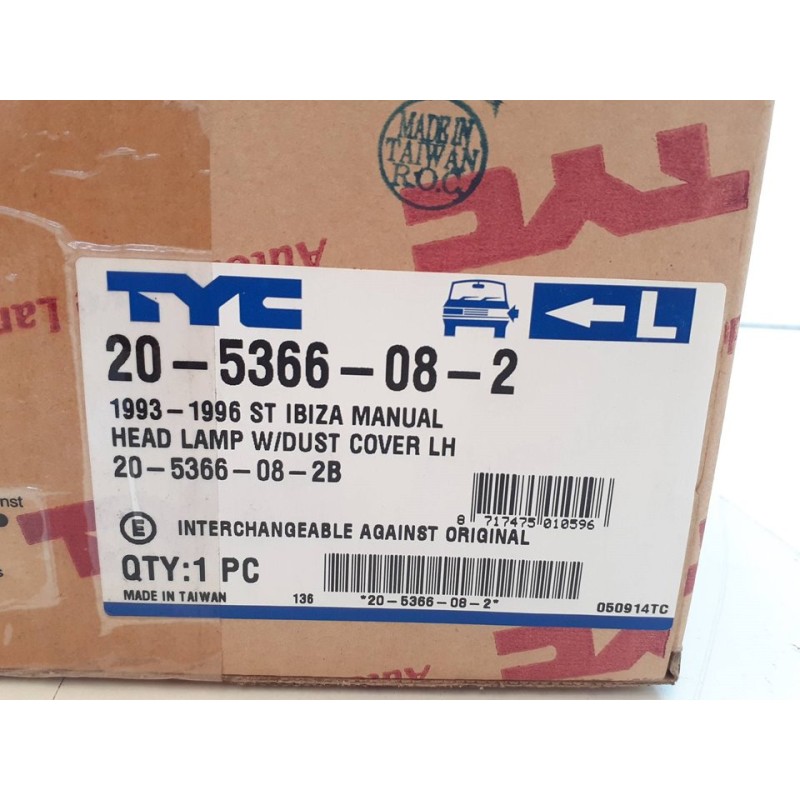Recambio de faro izquierdo para seat ibiza (6k) referencia OEM IAM 205366082 28923 2