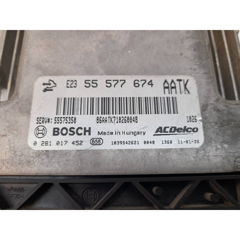 Recambio de centralita motor uce para opel insignia berlina essentia referencia OEM IAM 0281017452 55577674 - Blanco 2
