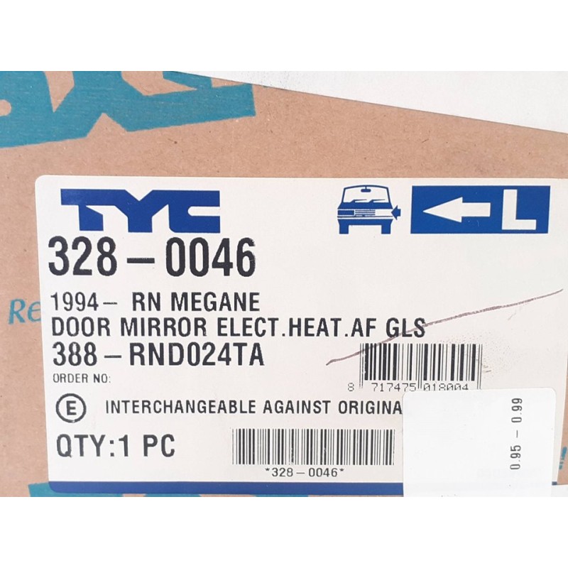 Recambio de retrovisor izquierdo para renault megane i berlina hatchback (ba0) referencia OEM IAM 32800046 29054 2