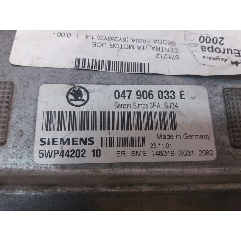 Recambio de centralita motor uce para skoda fabia (6y2/6y3) 1.4 referencia OEM IAM 047906033E 5WP44202 2