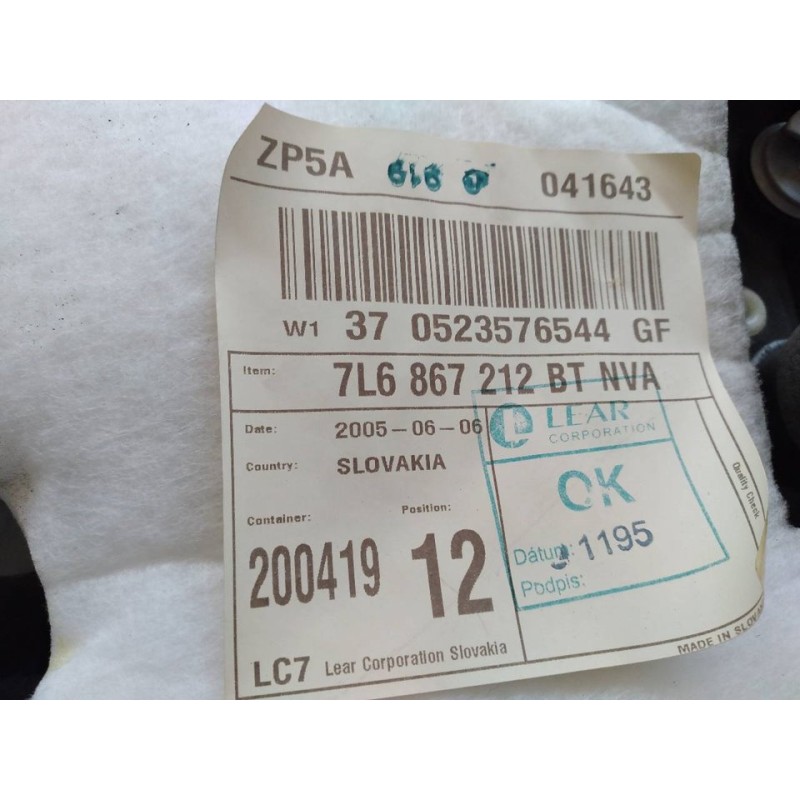 Recambio de guarnecido puerta trasera derecha para volkswagen touareg (7la) tdi v10 referencia OEM IAM 7L6867212BT - Gris 2