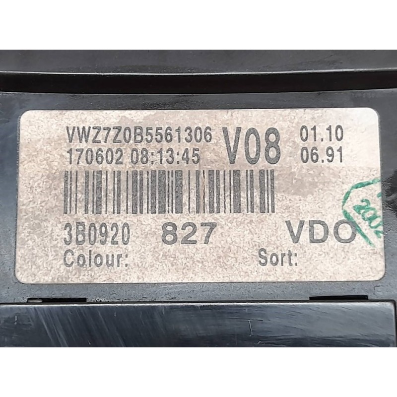 Recambio de cuadro instrumentos para volkswagen passat berlina (3b3) highline referencia OEM IAM 3B0920827  VDO - Verde 3