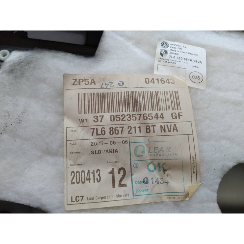 Recambio de guarnecido puerta trasera izquierda para volkswagen touareg (7la) tdi v10 referencia OEM IAM 7L6867211BT - Gris 2