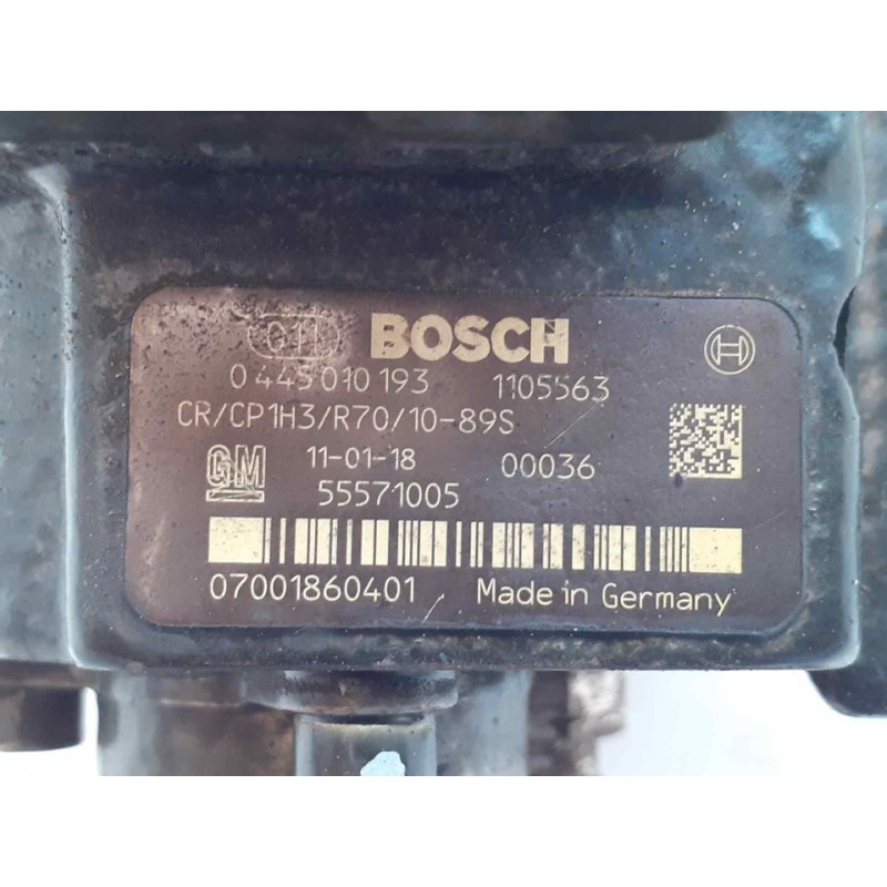 Recambio de bomba inyeccion para opel insignia berlina essentia referencia OEM IAM 0445010193 55571005 BOSCH - Blanco 4