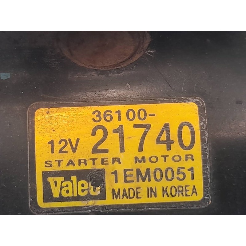 Recambio de motor arranque para kia joice ls referencia OEM IAM 3610021740 1EM0051 VALEO 2