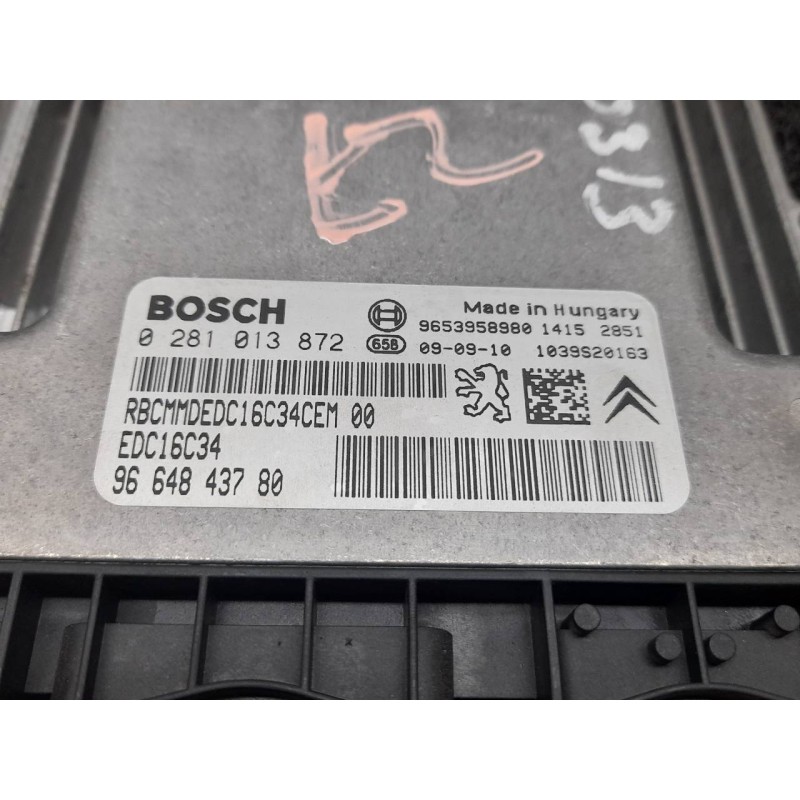 Recambio de centralita motor uce para citroën berlingo cuadro x referencia OEM IAM 0281013872 9664843780 BOSCH 3