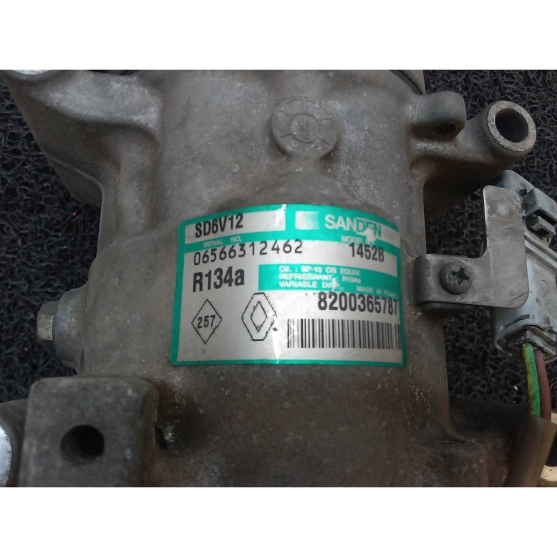 Recambio de compresor aire acondicionado para renault modus confort dynamique referencia OEM IAM 1452B 8200365787 SANDEN 3