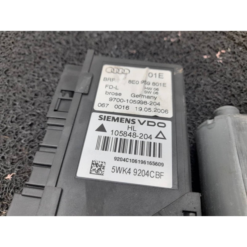 Recambio de elevalunas trasero izquierdo para audi a4 berlina (8e) 2.0 tdi 16v (103kw) referencia OEM IAM 8E0959801E 5WK49204CFB - Negro 3