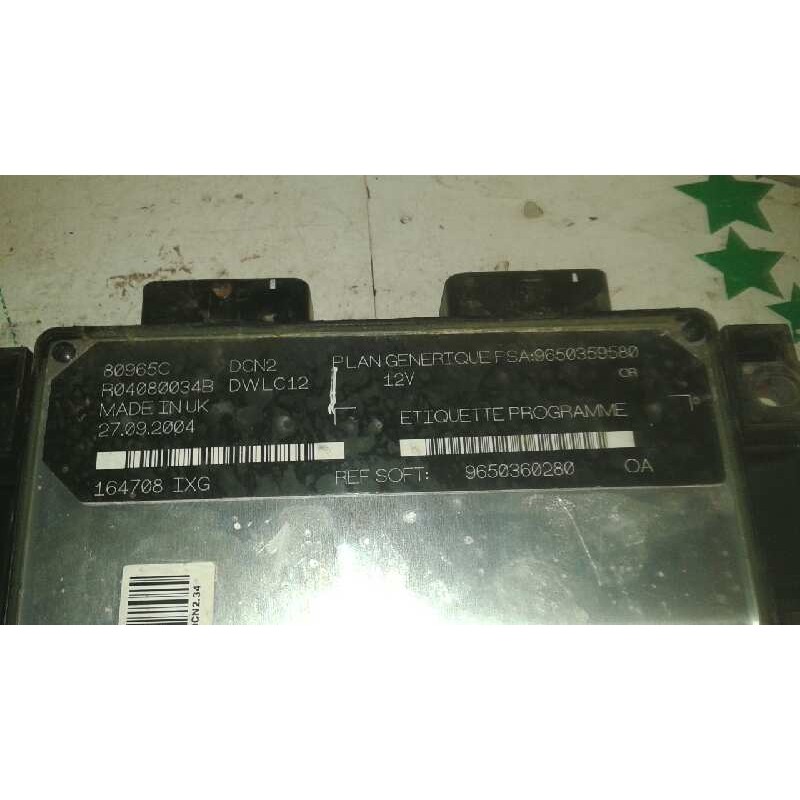 Recambio de centralita motor uce para peugeot partner (s2) 1.9 diesel referencia OEM IAM 9650360280 9650359580 R04080034B - Blanco 2
