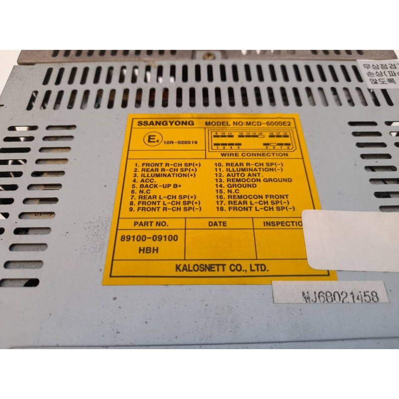 Recambio de sistema audio / radio cd para ssangyong kyron 200 xdi limited referencia OEM IAM 8910009100 - Negro 3
