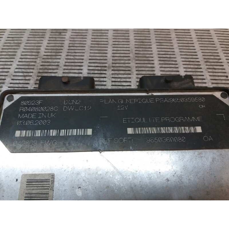 Recambio de centralita motor uce para citroën jumpy 1.9 diesel referencia OEM IAM 9650360080 9650359580 - Gris 2
