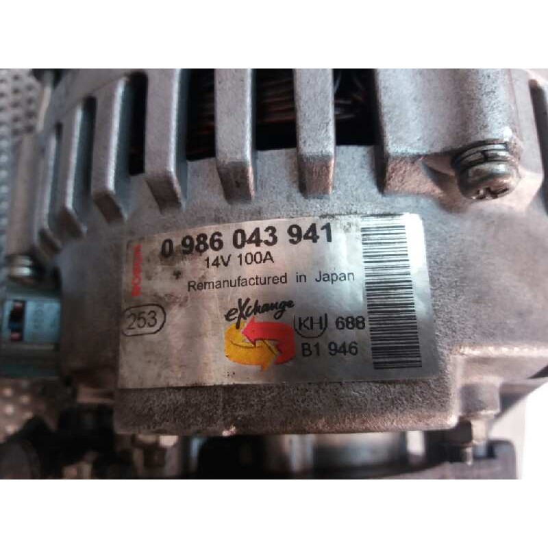 Recambio de alternador para opel vectra b berlina básico (1999) referencia OEM IAM 0986043941  BOSCH 3