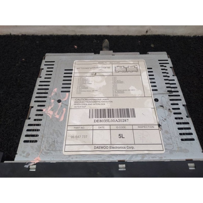 Recambio de sistema audio / radio cd para chevrolet aveo ls referencia OEM IAM 96647737 AGC7112RV 4