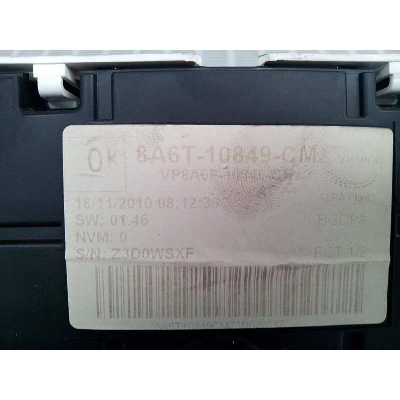 Recambio de cuadro instrumentos para ford fiesta (cb1) 1.4 tdci cat referencia OEM IAM 8A6T10849CM - Blanco 2