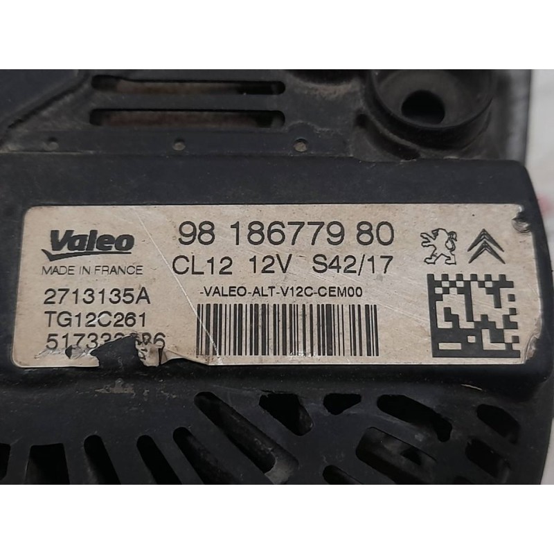Recambio de alternador para citroën c3 feel referencia OEM IAM 9818677980 2