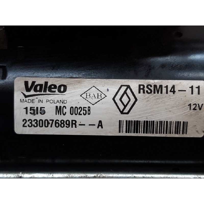 Recambio de motor arranque para dacia sandero stepway referencia OEM IAM 233007689R VALEO 4