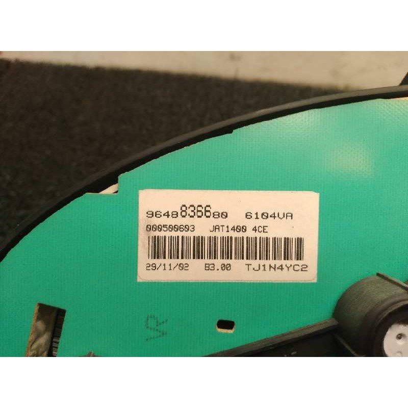 Recambio de cuadro instrumentos para peugeot 206 berlina x-line refri referencia OEM IAM 9648836680  JAEGER - Amarillo 4