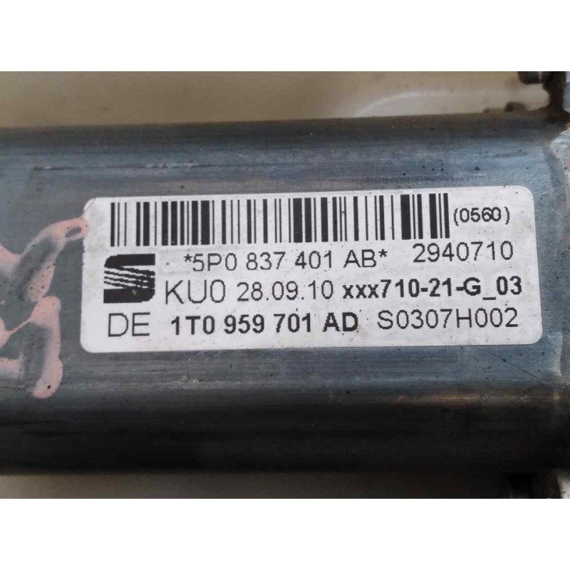 Recambio de elevalunas delantero izquierdo para seat altea xl (5p5) emoción referencia OEM IAM 1T0959701AD 5P0837401AB 3C0959793 - Blanco 4