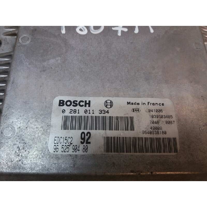 Recambio de centralita motor uce para peugeot 807 sr pack referencia OEM IAM 0281011334 9652590480 BOSCH - Blanco 2