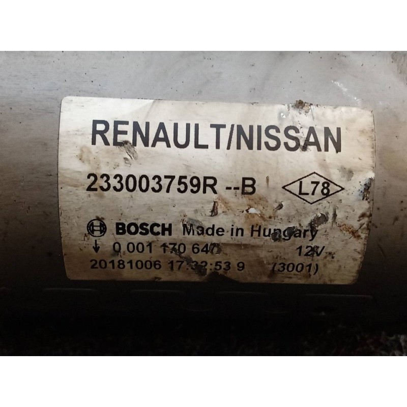 Recambio de motor arranque para dacia sandero stepway comfort referencia OEM IAM 233003759RB 0001170647 BOSCH - Blanco 2