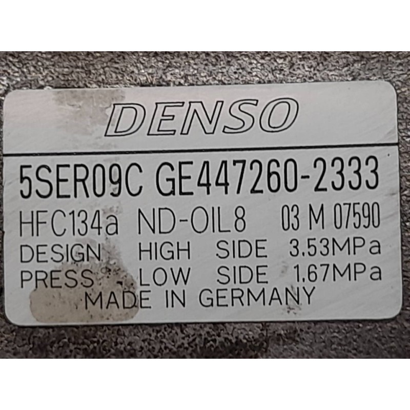 Recambio de compresor aire acondicionado para toyota auris active referencia OEM IAM 4472602333  DENSO - Negro 2