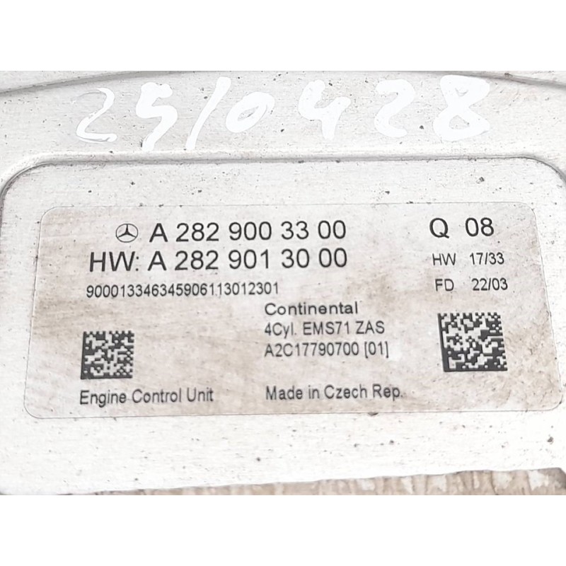Recambio de centralita motor uce para mercedes-benz clase a (bm 177) a 180 (177.084) referencia OEM IAM A2829003300 A2829013000 3