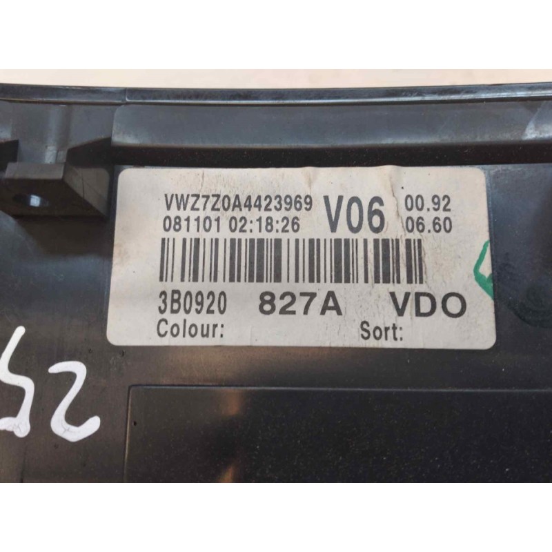 Recambio de cuadro instrumentos para volkswagen passat berlina (3b3) comfortline referencia OEM IAM 3B0920827A 3