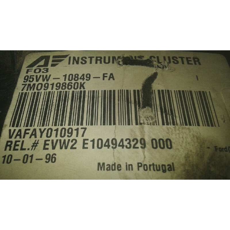 Recambio de cuadro instrumentos para ford galaxy (vx) 2.8 v6 cat referencia OEM IAM 95VW10849FA  7M0919860K - Gris 4