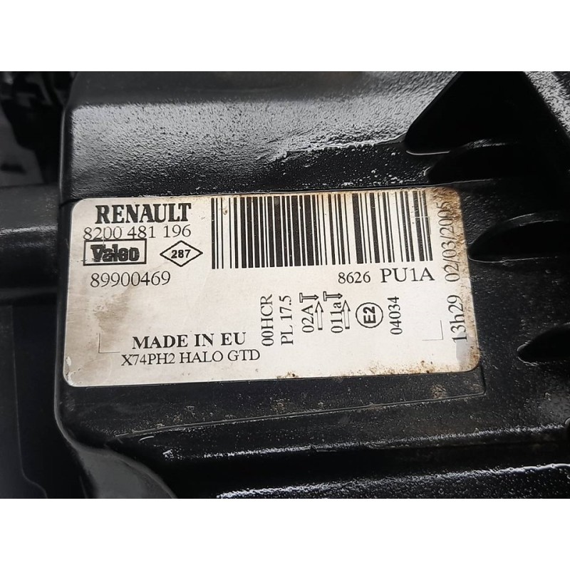 Recambio de faro izquierdo para renault laguna ii (bg0) pack authentique referencia OEM IAM 8200481196 89900469 VALEO 2