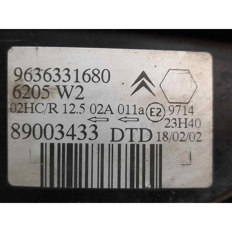 Recambio de faro derecho para citroën saxo 1.5 d sx referencia OEM IAM 9636331680 - Gris 3