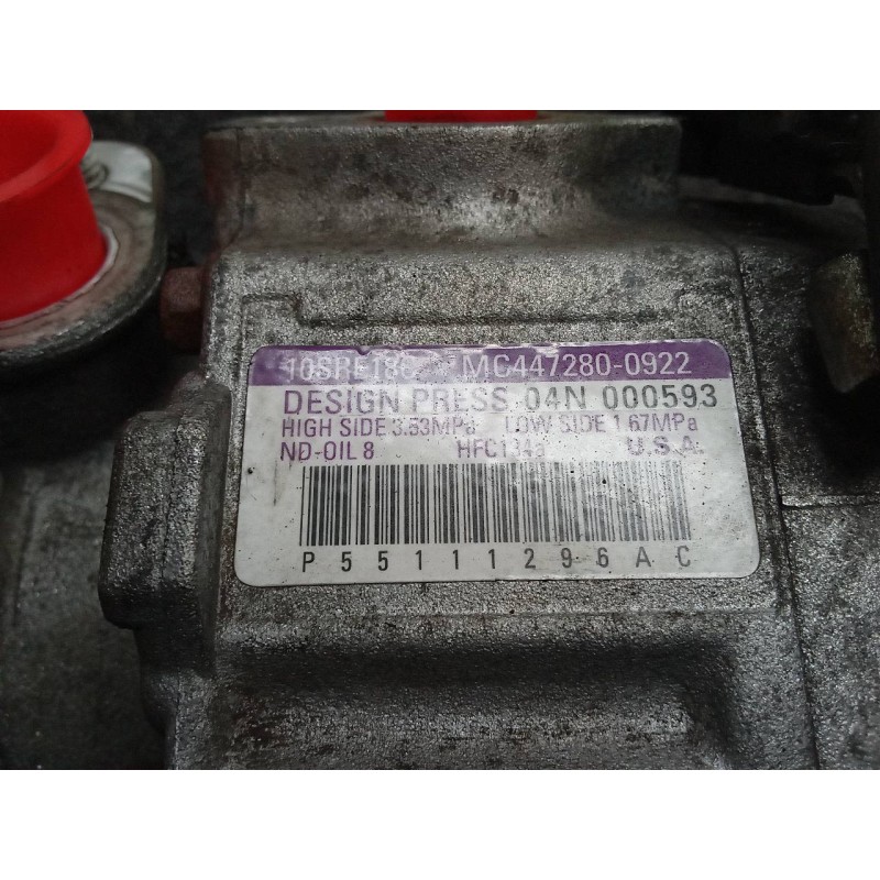 Recambio de compresor aire acondicionado para chrysler jeep compass limited plus 4x2 referencia OEM IAM MC4472800922 10SRE18C 04 - Rojo 6