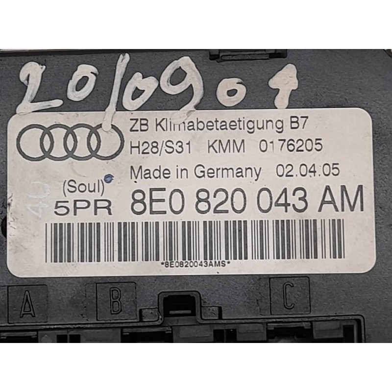 Recambio de mando climatizador para audi a4 berlina (8e) 3.0 tdi quattro (150kw) referencia OEM IAM 8E0820043AM - Gris 2