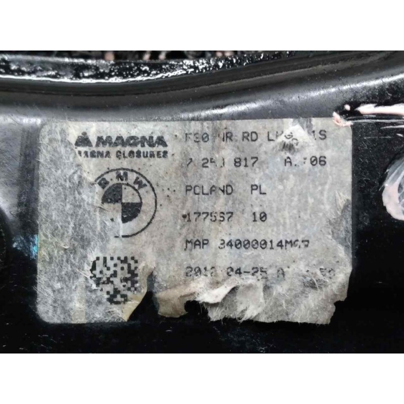 Recambio de elevalunas trasero izquierdo para bmw serie 3 lim. (f30) 316d referencia OEM IAM 7258817 M13970A00 - Rojo 3