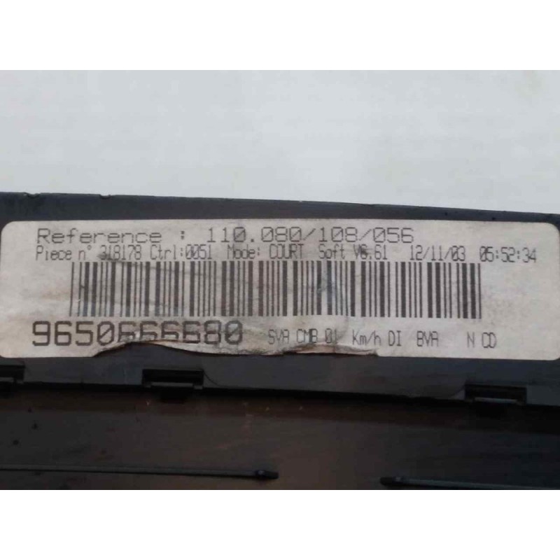 Recambio de cuadro instrumentos para peugeot 406 berlina (s1/s2) stdt referencia OEM IAM 9650666680 - Blanco 2