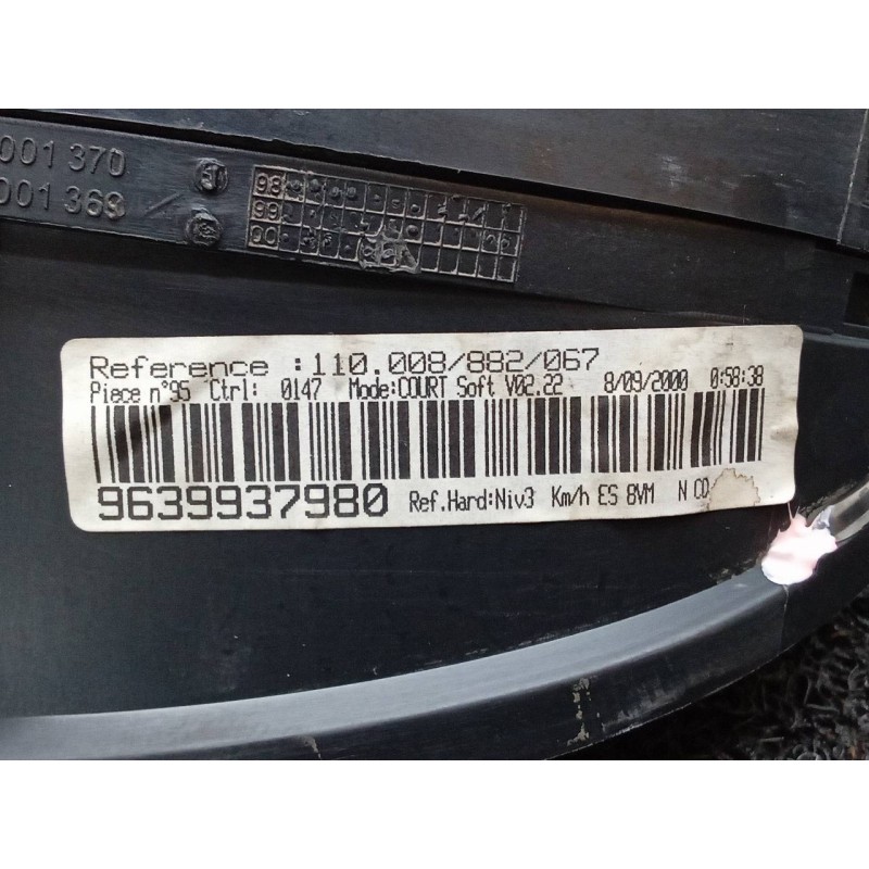 Recambio de cuadro instrumentos para peugeot 406 coupe (s1/s2) 2.0 referencia OEM IAM 9639937980 110008882067 3
