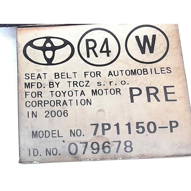 Recambio de cinturon seguridad delantero derecho para toyota corolla verso (r1) 2.2 d-4d sol referencia OEM IAM 7P1150P L153004 3