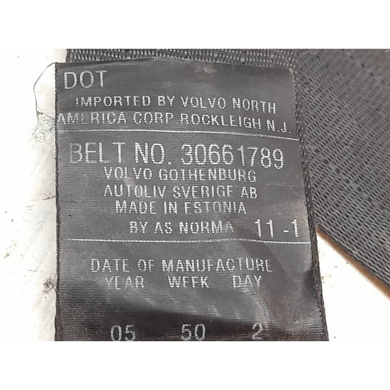 Recambio de cinturon seguridad delantero derecho para volvo s40 berlina 1.6 d momentum referencia OEM IAM 30661789 2