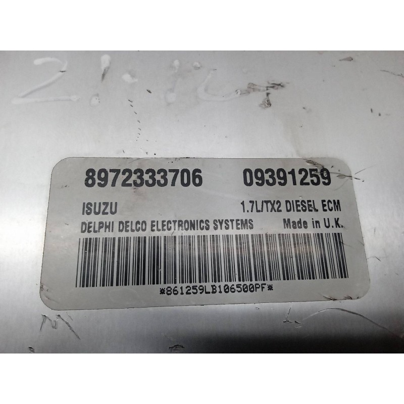Recambio de centralita motor uce para opel corsa c comfort referencia OEM IAM 09391259 8972333706 3