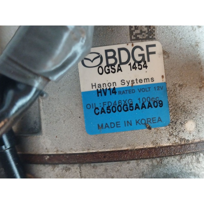 Recambio de compresor aire acondicionado para mazda cx-30 selection 2wd referencia OEM IAM 0GSA1454 CA500G5AAA09 2