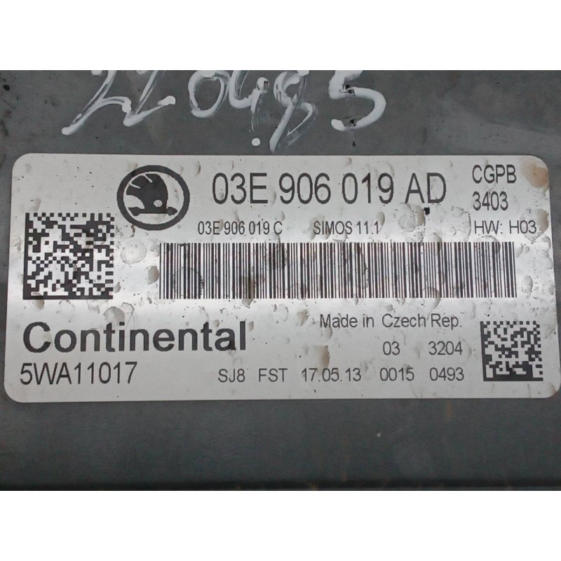 Recambio de centralita motor uce para skoda fabia (5j2 ) ambition referencia OEM IAM 03E906019AD 5WA11017 03E906019C 3