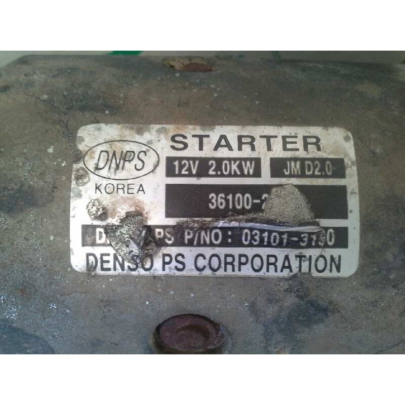 Recambio de motor arranque para kia sportage lx 4x4 referencia OEM IAM 36102  ESTARTER 3