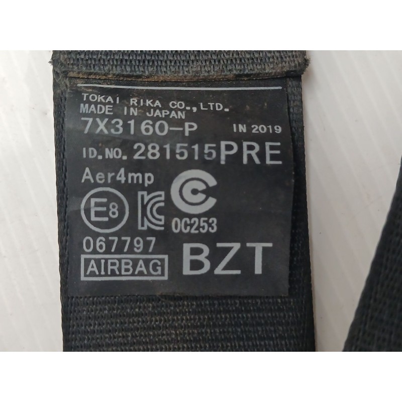 Recambio de cinturon seguridad delantero derecho para toyota camry (xv70) hybrid advance referencia OEM IAM 7X3160P - Marrón 2