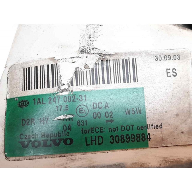 Recambio de faro izquierdo para volvo v40 familiar 1.9 d+ evolution referencia OEM IAM 30899884 1AL24700231 HELLA - Azul 2