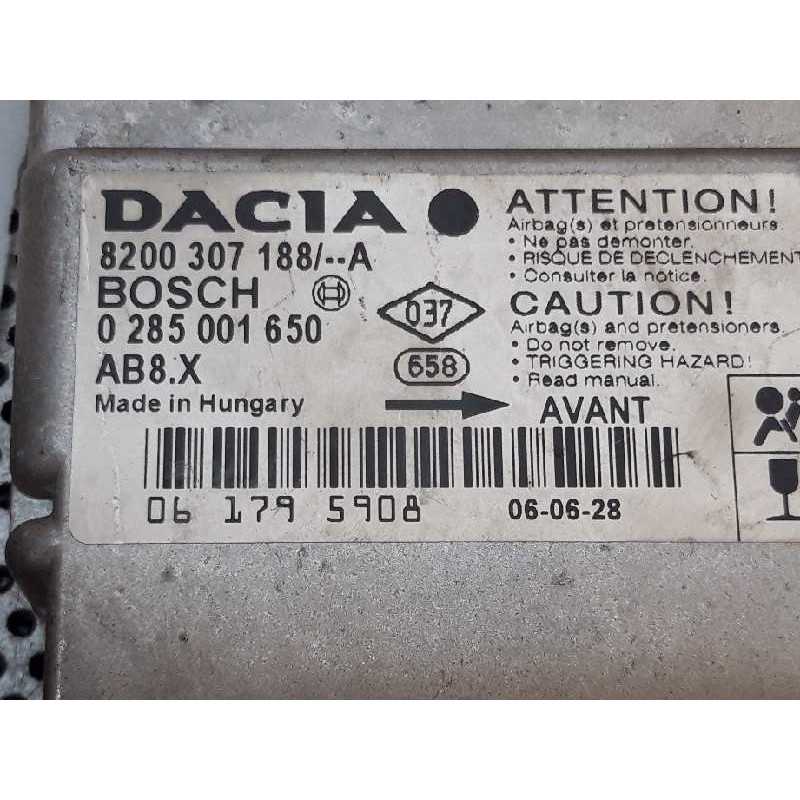 Recambio de centralita airbag para dacia logan ambiance referencia OEM IAM 8200307188A 0285001650 3