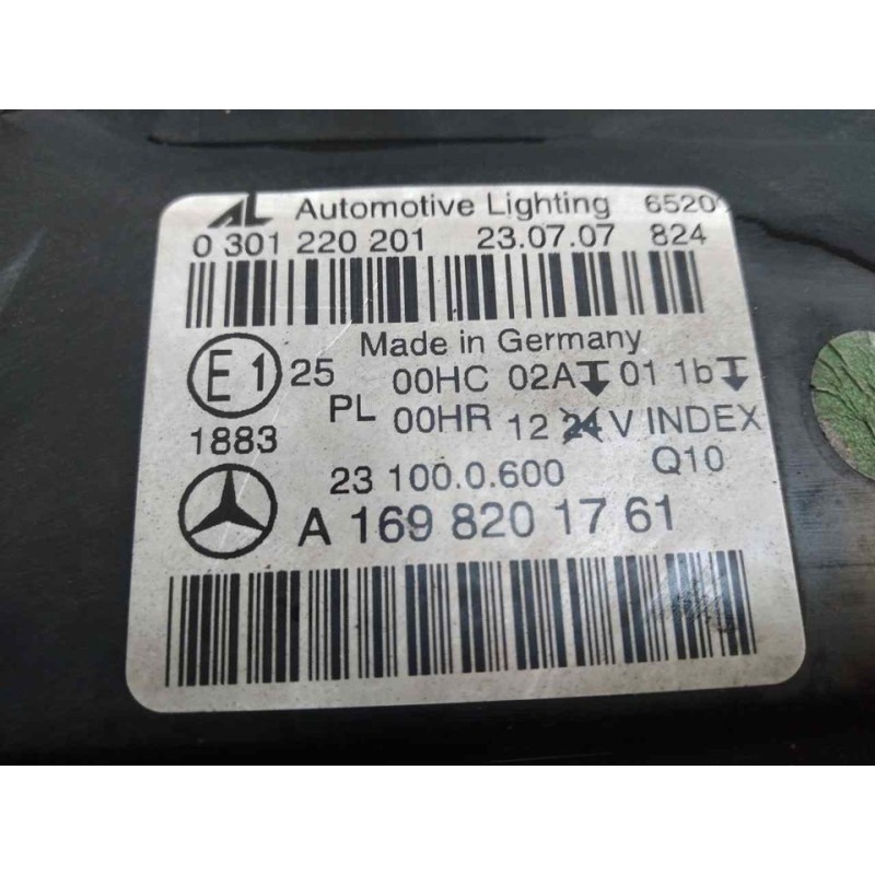 Recambio de faro izquierdo para mercedes-benz clase b (w245) 180 cdi (245.207) referencia OEM IAM A1698201761 - Negro 4