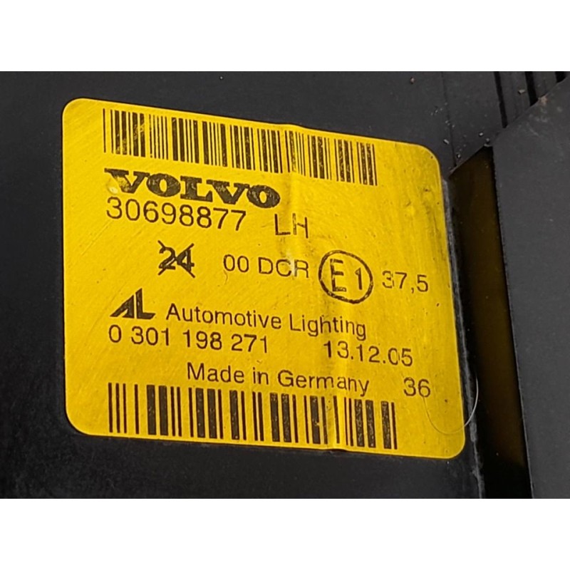 Recambio de faro izquierdo para volvo s40 berlina 1.6 d momentum referencia OEM IAM 30698877LH 0301198271 3