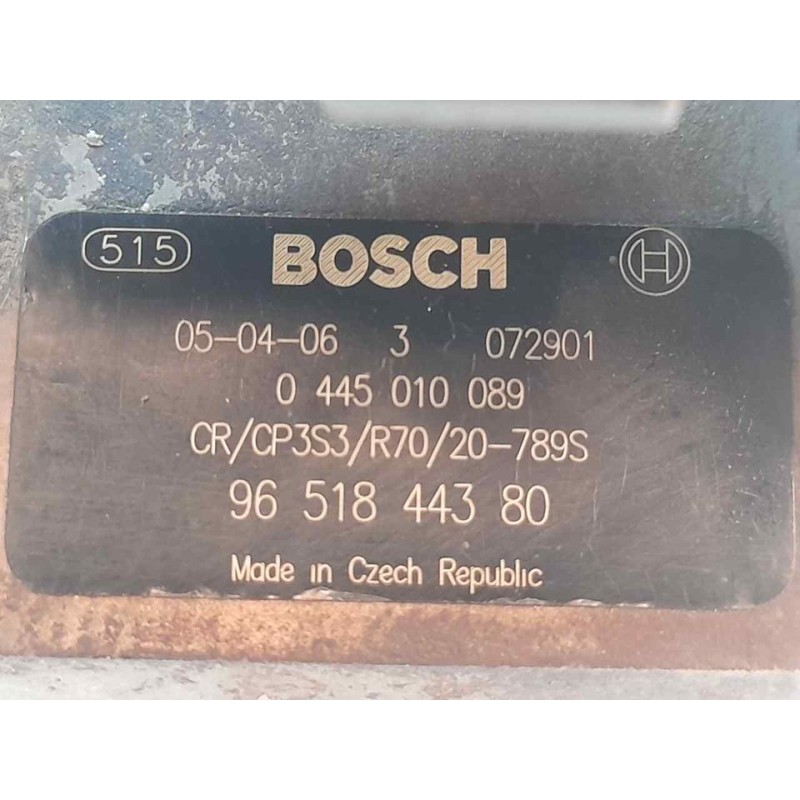 Recambio de bomba inyeccion para citroën xsara picasso 1.6 hdi 110 exclusive referencia OEM IAM 0445010089 9651844380 2