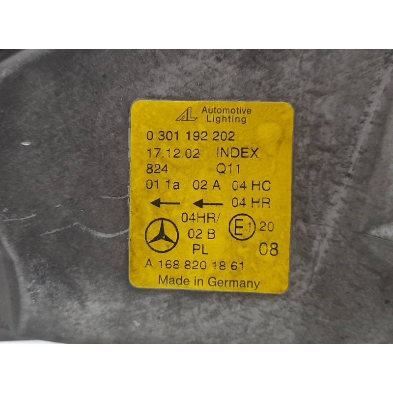 Recambio de faro derecho para mercedes-benz clase a (w168) 170 cdi (168.009) referencia OEM IAM A1688201861 2