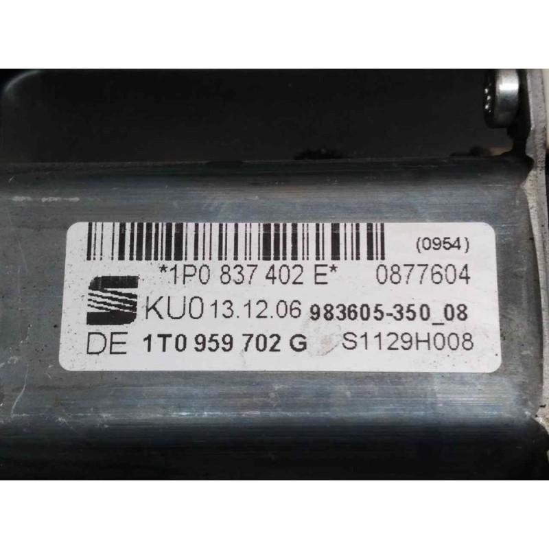 Recambio de elevalunas delantero derecho para seat leon (1p1) reference referencia OEM IAM 1K1959792M 1T0959702G 2