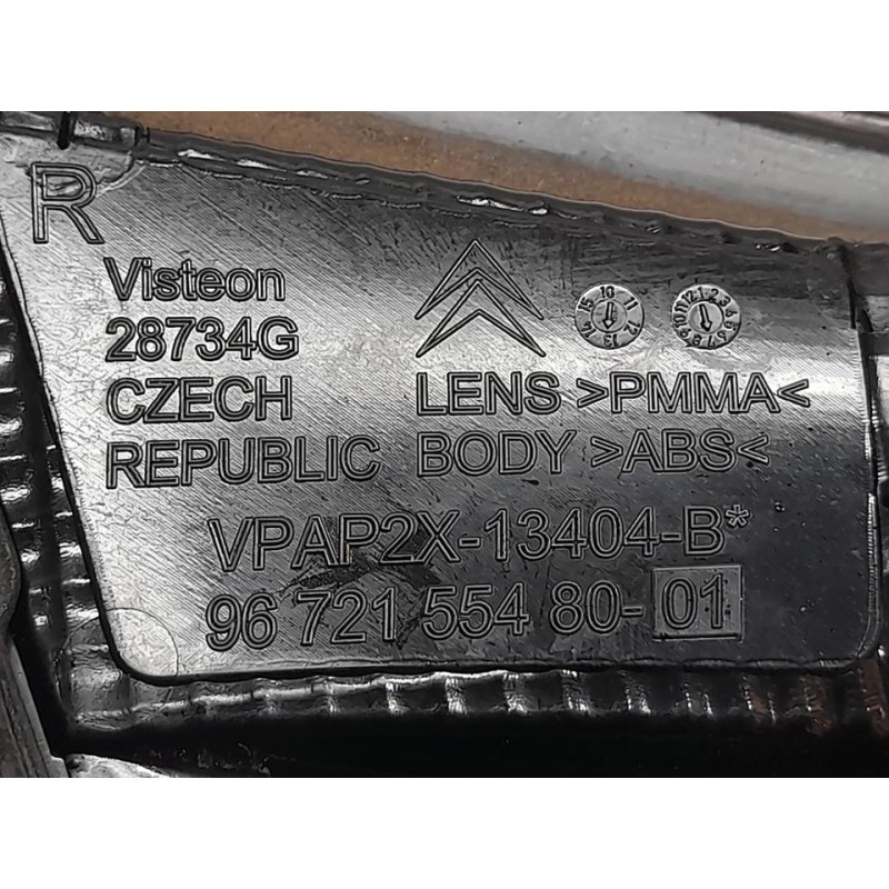 Recambio de piloto trasero derecho interior para citroën c4 lim. seduction referencia OEM IAM 9672155480 - Blanco 3